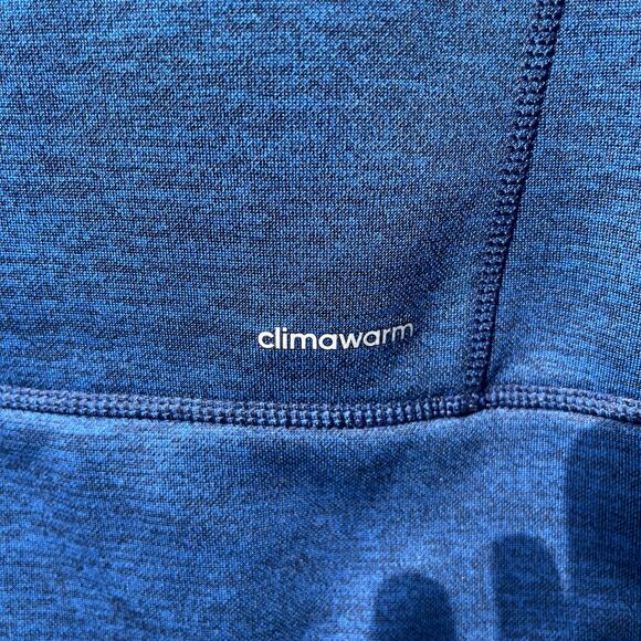 ADIDAS "Climawarm" Hooded Sweatshirt, Fleece-Lined, Blue, Medium - Picture 3 of 5